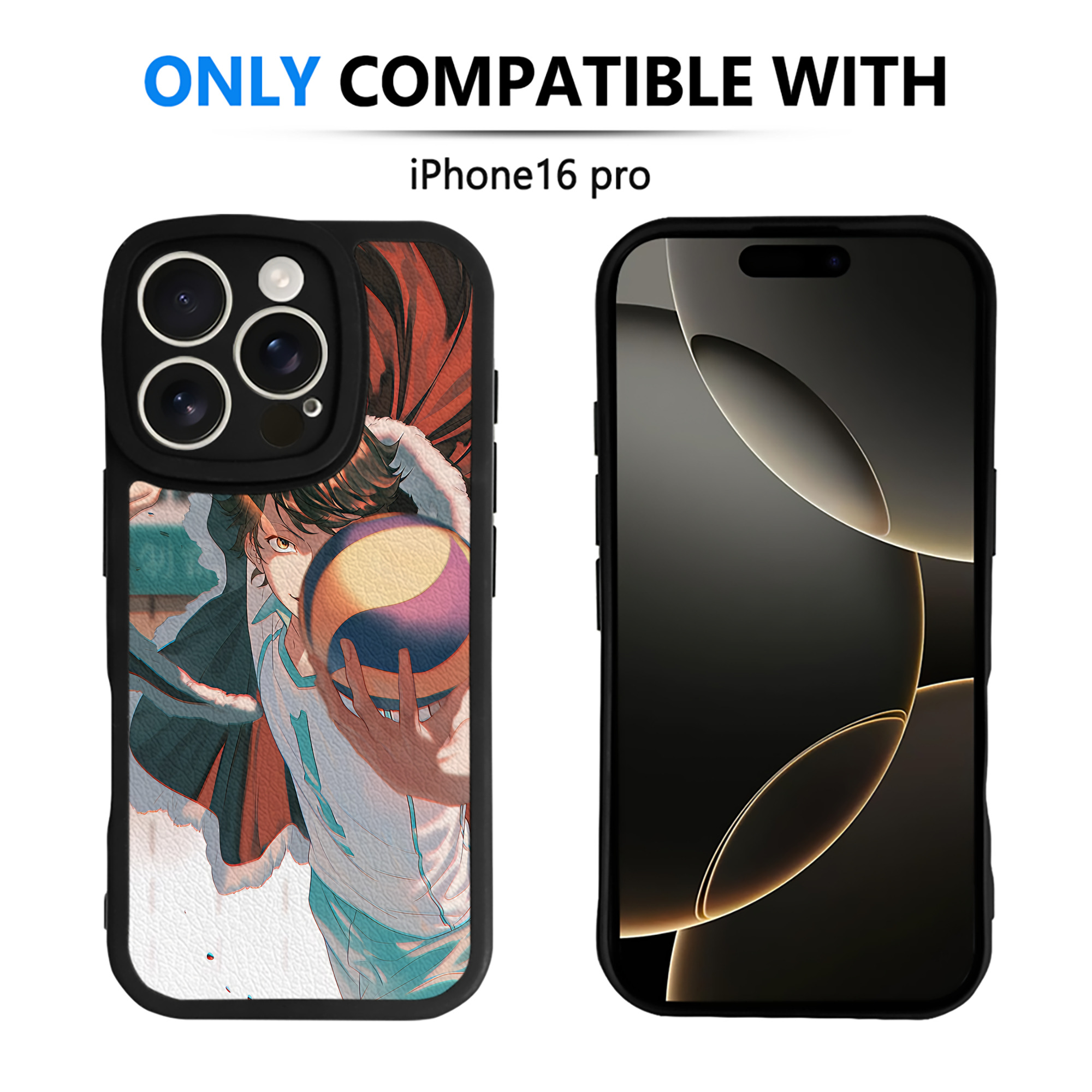 （画像用） ハイキュー!! Haikyu!! 【iPhone 16シリーズ対応】シリコンスマホケース（レザー調） 材質：シリコン